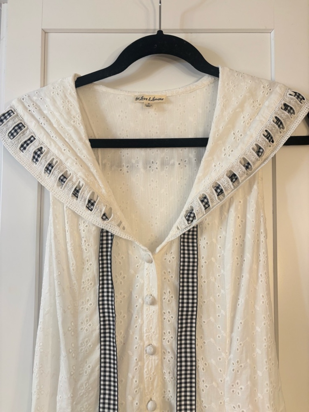 For Love and Lemons Rosie Ribbon Embroidered Cotton Mini Sundress in white - Picture 5 of 8